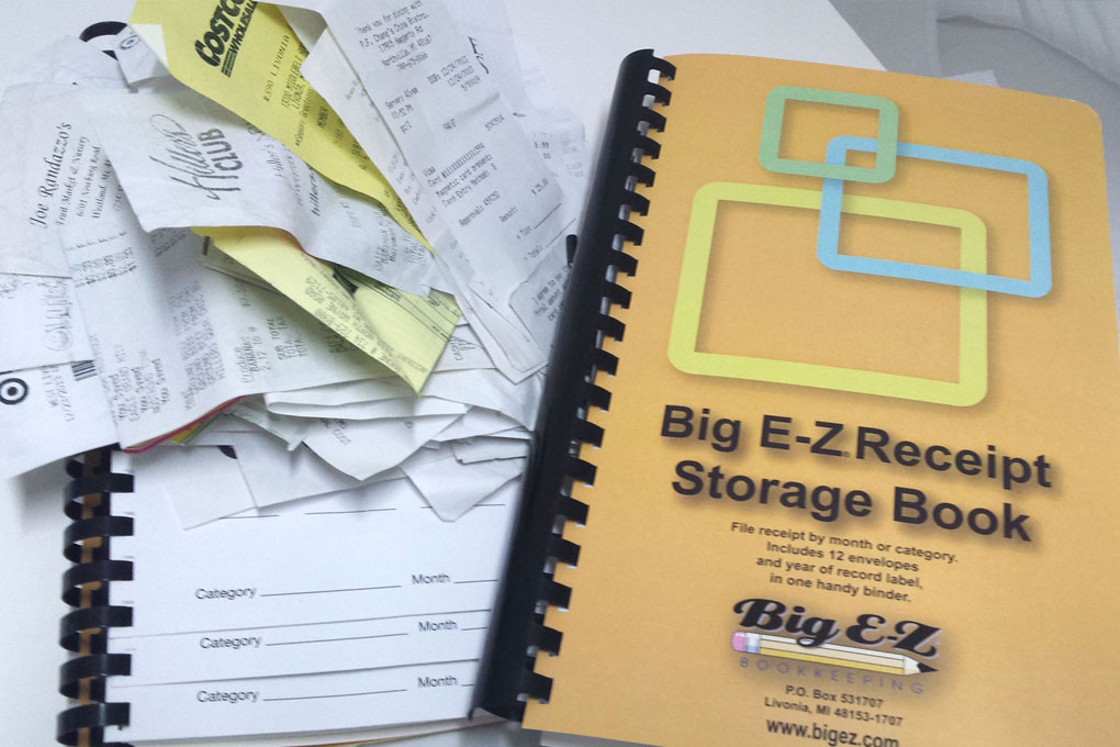 Receipt storage organizer 